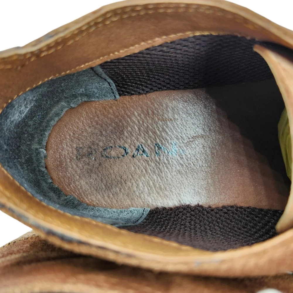 Roan Tibor Handcrafted Brown Suede Jute Stiched Midsole Lace-Up Chukka Boots